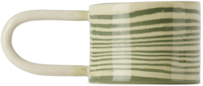 Shop Henry Holland Studio Ssense Exclusive Green & White Loop Mug In Green/white