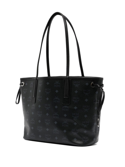 Mcm Small Liz Reversible Tote Bag In Black