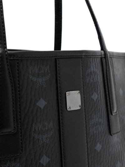 Shop Mcm Small Liz Reversible Tote Bag In Black