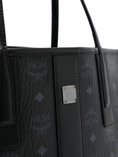 Mcm Small Liz Reversible Tote Bag In Black