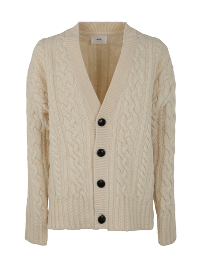 Shop Ami Alexandre Mattiussi Cable Knitted Cardigan