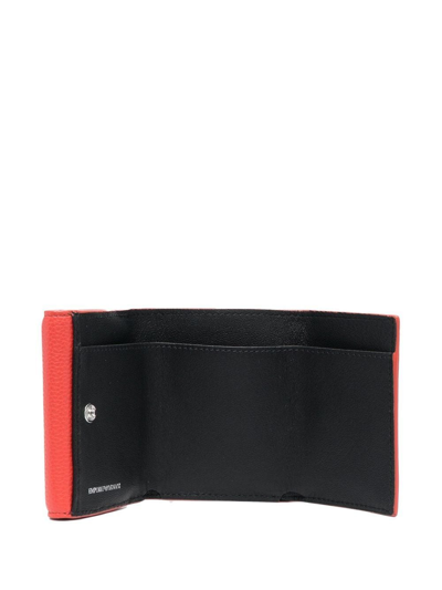 Shop Emporio Armani Logo-stamp Wallet In Orange