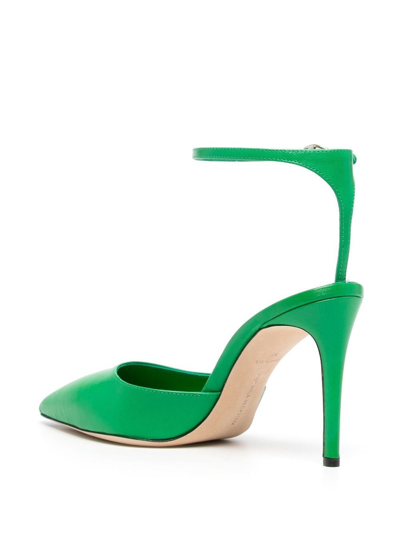 Shop Victoria Beckham 100mm Pointed Leather Pumps In Green