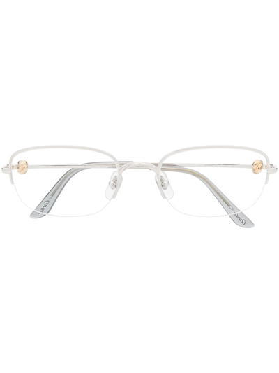 Shop Cartier Square-frame Glasses In Silver