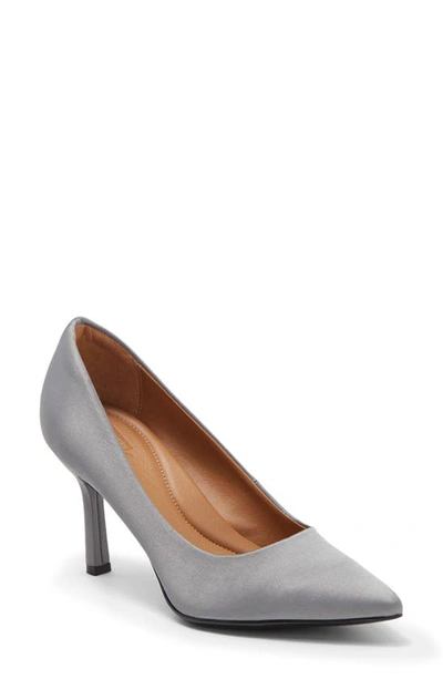 Shop Nordstrom Rack Paige Leather Pump In Pewter Metallic