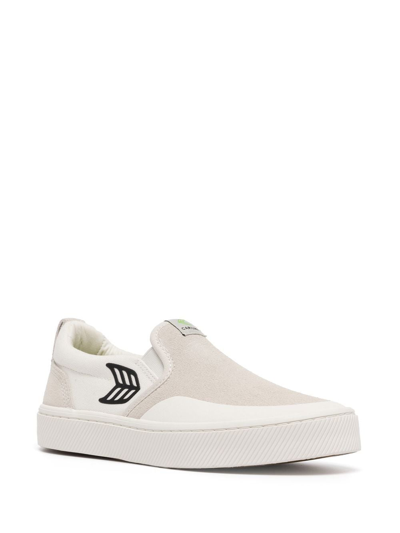 Shop Cariuma Logo-patch Slip-on Sneakers In White