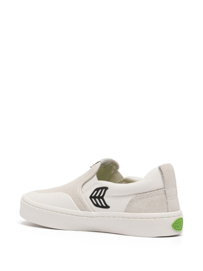 Shop Cariuma Logo-patch Slip-on Sneakers In White