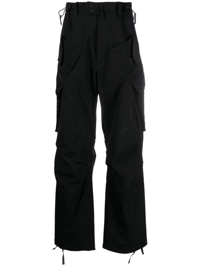 Shop Acronym Straight-leg Cargo Trousers In Black