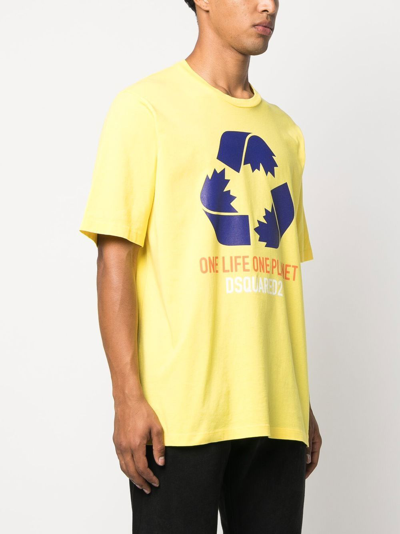 Dsquared2 Logo-print Short-sleeved T-shirt In Yellow