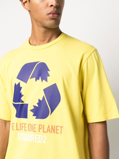 Dsquared2 Logo-print Short-sleeved T-shirt In Yellow
