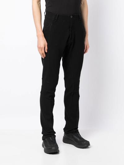 Shop Masnada Waffle-knit Tapered-leg Trousers In Black