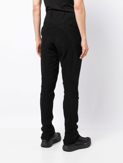 Shop Masnada Waffle-knit Tapered-leg Trousers In Black