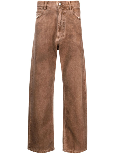 Shop Marni Five-pocket Straight-leg Jeans In Brown