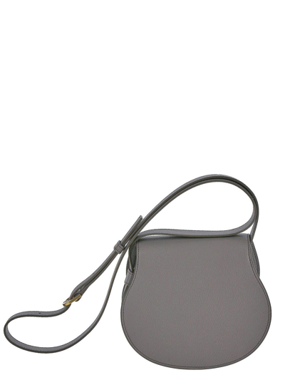 Shop Chloé Marcie Small Saddle Bag In Grey
