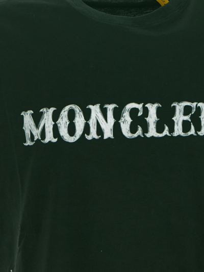 Shop Moncler Genius Logo T-shirt In Green