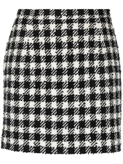 Shop Alessandra Rich Mini Skirt With Print In Black