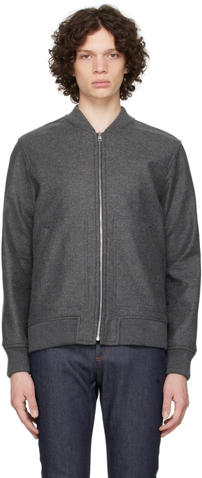 Shop Apc Gray Larry Jacket In Gris Fonce Chine
