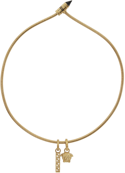 Shop Versace Gold Resina Necklace In 4j120 Oro -ne