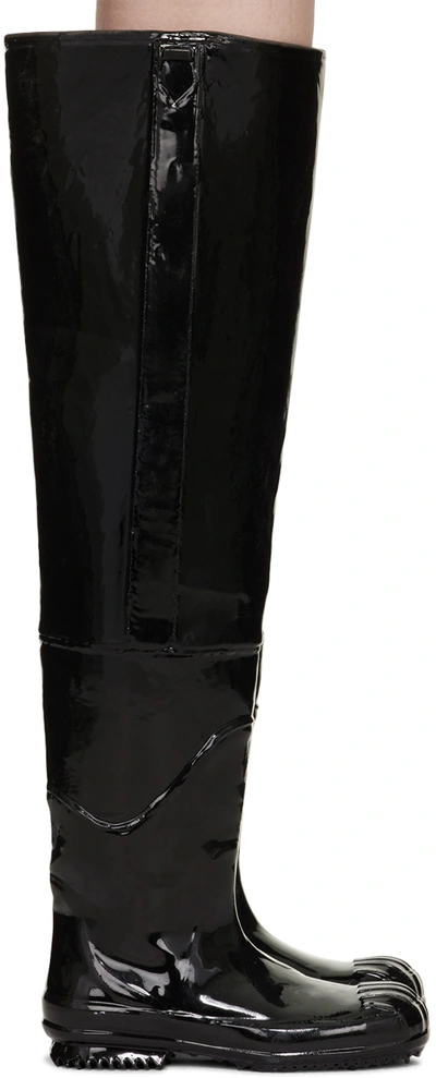 Shop Maison Margiela Black Wader Boots In T8013 Black