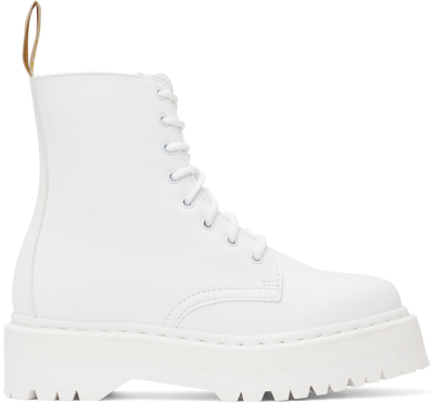 Shop Dr. Martens' White Jadon Ii Platform Boots In Optical White Kemble