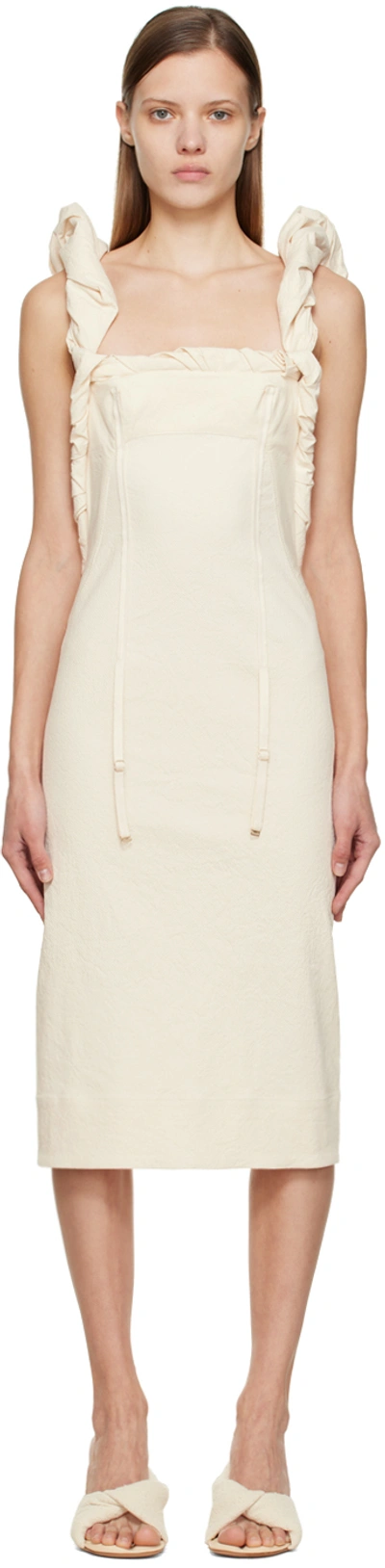 Shop Jacquemus Off-white Le Papier 'la Robe Crema' Maxi Dress In 110 Off-white