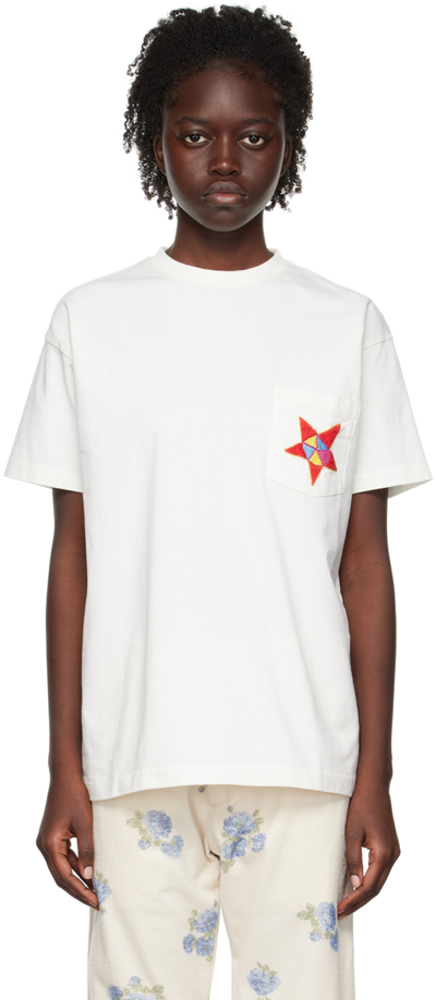 Shop Bode White Star Pocket T-shirt