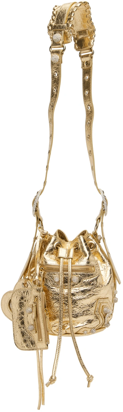 Balenciaga Gold Xs 'le Cagole' Bucket Bag In 8006 Light Gold | ModeSens
