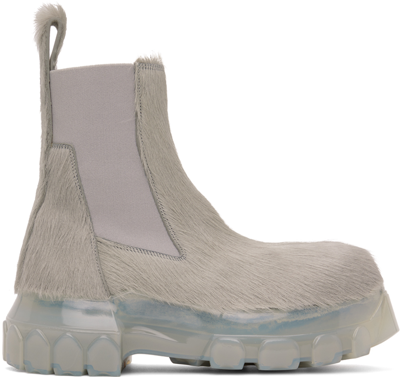 Shop Rick Owens Off-white Beatle Bozo Boots In 080 Pearl/clear