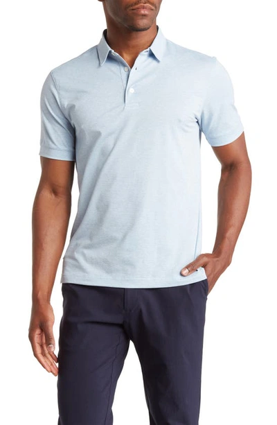 Shop Mizzen + Main Wilson Short Sleeve Polo In Light Blue Solid