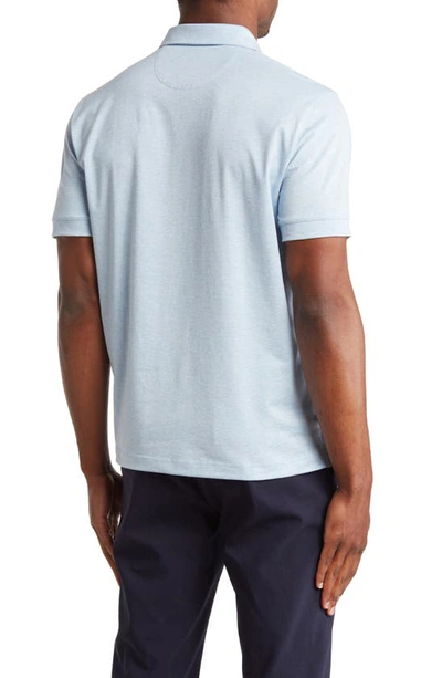 Shop Mizzen + Main Wilson Short Sleeve Polo In Light Blue Solid
