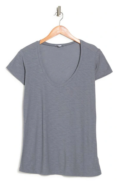 Shop James Perse Deep V-neck T-shirt In Arsenic