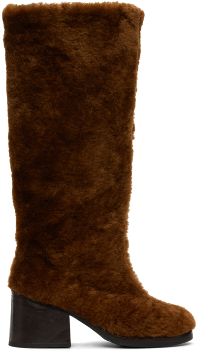 Shop Tach Ssense Exclusive Brown Sherpa Boots