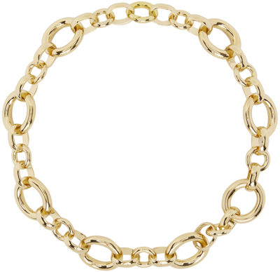 Shop Laura Lombardi Gold Calle Necklace In Brass