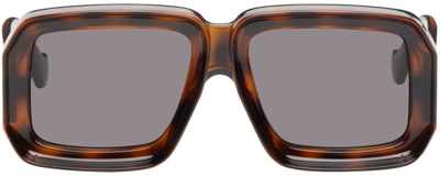 Shop Loewe Tortoiseshell Paula's Ibiza Dive In Mask Sunglasses In 53a Shiny Classic Ha