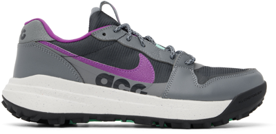 Shop Nike Gray Acg Lowcate Sneakers In Smoke Grey/dk Smoke