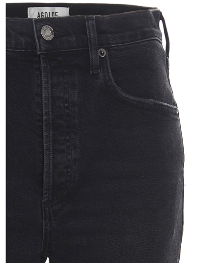 Shop Agolde Riley Panoramic Jeans In Black