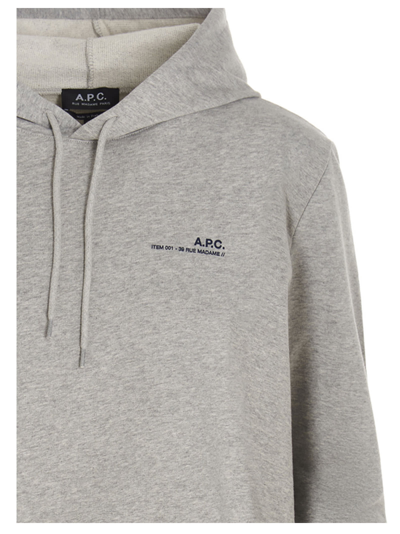 Shop Apc Logo Hoodie In Gray