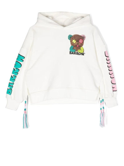 Shop Barrow White Kids Hoodie With Screen Printing In Off White