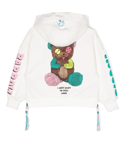 Shop Barrow White Kids Hoodie With Screen Printing In Off White