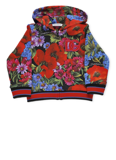 Shop Dolce & Gabbana Sweatshirt With Meadow Print In Prato Fdo.nero