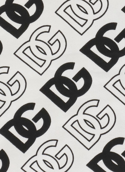 Shop Dolce & Gabbana Sweatshirt With Hood And Dg Logo In Logo Nero F.bco