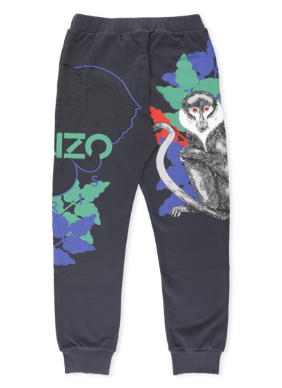 Shop Kenzo Multi-icon Sweatpants In Grigio Scuro