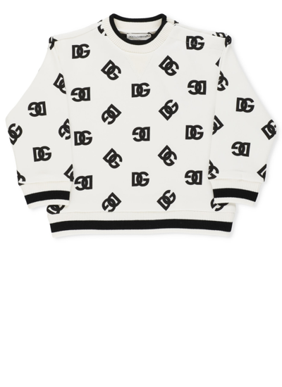Shop Dolce & Gabbana Sweatshirt With Logo In Dg Nero Fdo.b.natur.