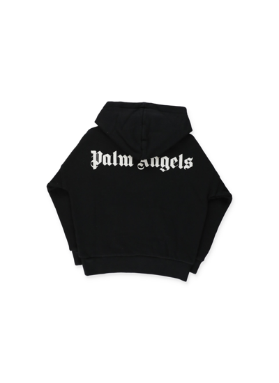 Shop Palm Angels Overlogo Hoodie In Black White