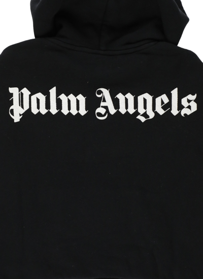 Shop Palm Angels Overlogo Hoodie In Black White