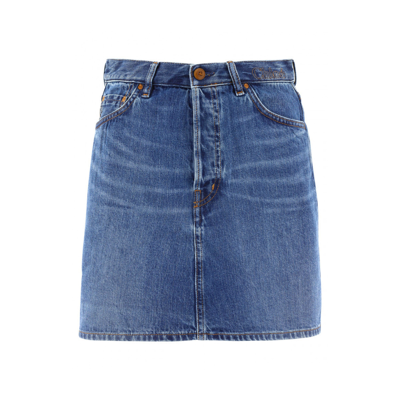 Shop Chloé Denim Mini Skirt In Blue