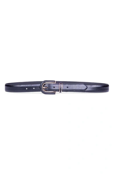 Shop Linea Pelle Faux Leather Skinny Belt In Black