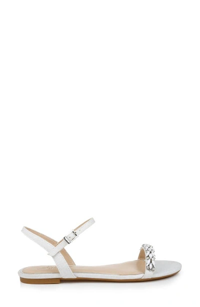 Shop Jewel Badgley Mischka Danica Sandal In White Glitter