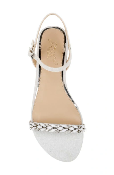 Shop Jewel Badgley Mischka Danica Sandal In White Glitter