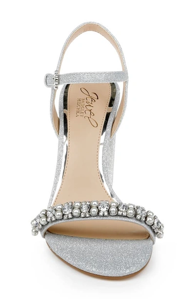 Jewel Badgley Mischka Dee Ankle Strap Sandal In Silver Glitter